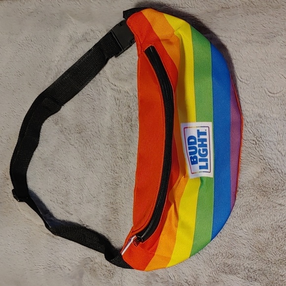 💚Bud Light Unisex Nylon Rainbow Fanny Pack/ Belt Bag - Picture 2 of 9